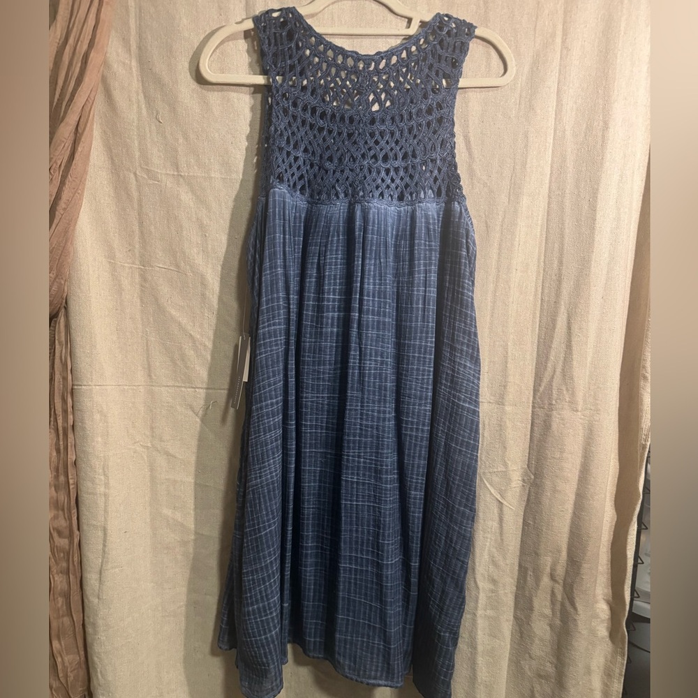 Anthropologie Blue Sleeveless Crochet Dress- Anthropologie - NWT